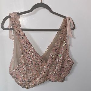 NWT Free People Intimately Sequin Crop Top